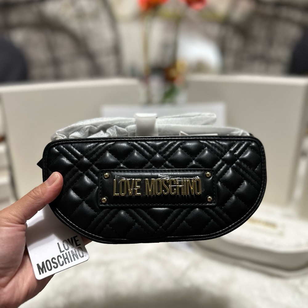 Love Moschino Black Quilted Clutch